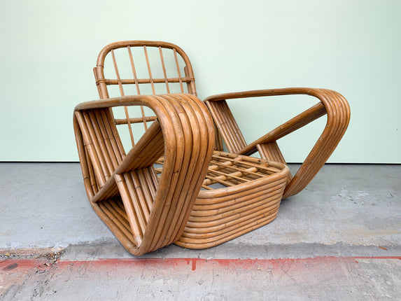 Paul Frankl Six Band Rattan Pretzel Chair