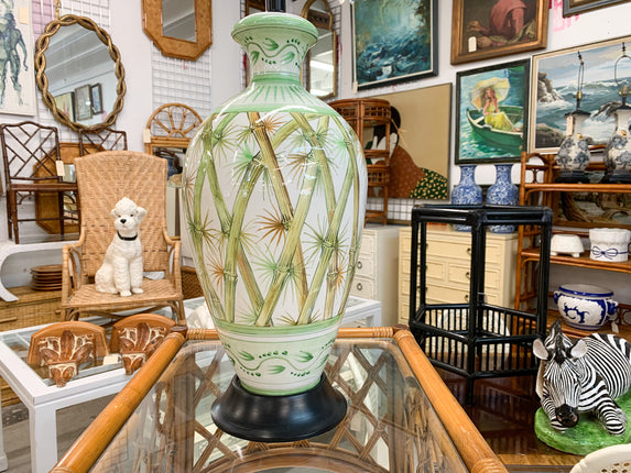 Island Chic Green Bamboo Lamp