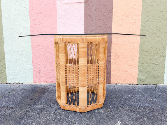 Coastal Rattan Octagon Dining Table