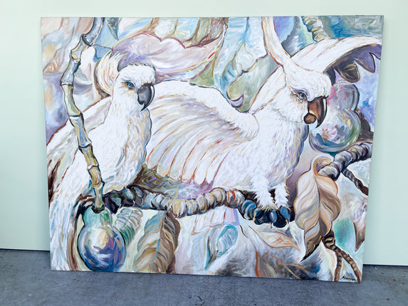 Colorful Cockatoo Signed Painting