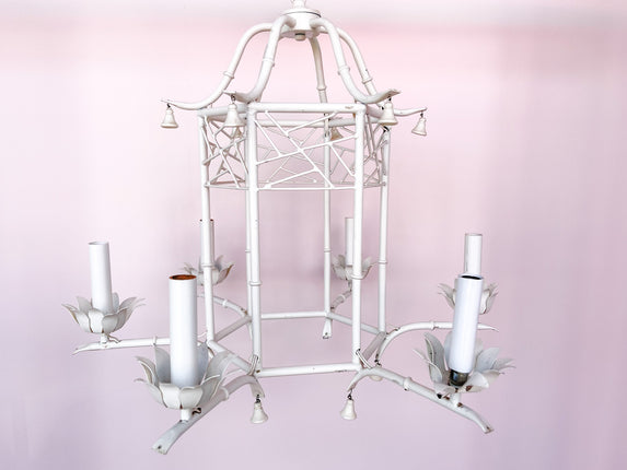 Faux Bamboo Chippendale Pagoda Chandelier