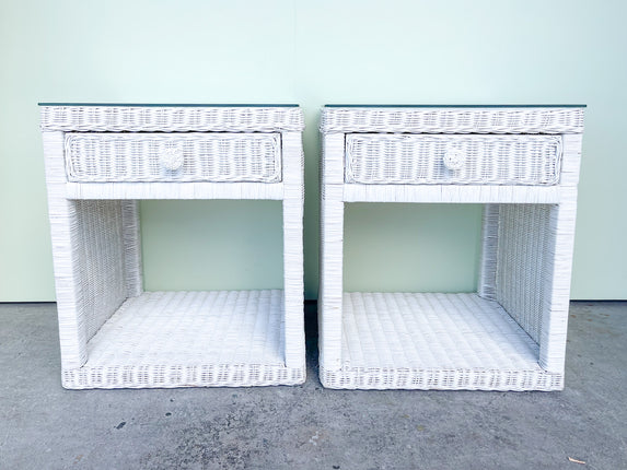 Pair of Sweet Wicker Nightstands