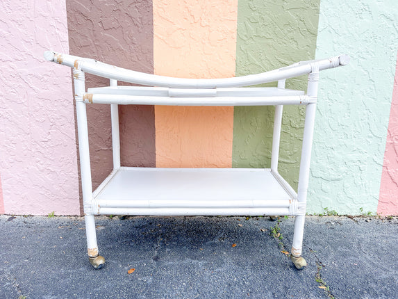 Rattan Pagoda Bar Cart