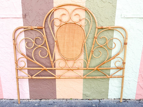 Whimsical Rattan Queen Headboard
