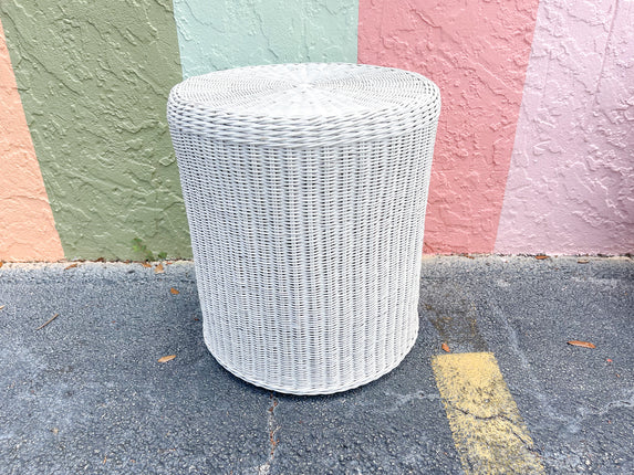 Round Wicker Side Table