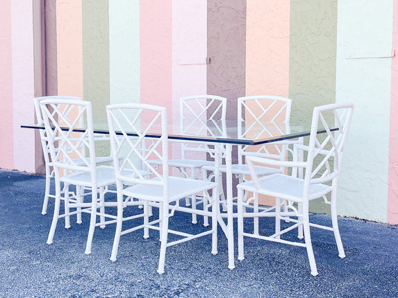 Meadowcraft Faux Bamboo Outdoor Dining Set