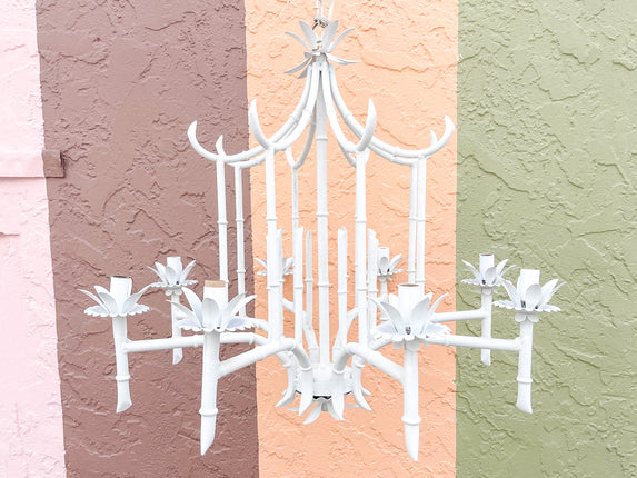 Faux Bamboo Pagoda Chandelier