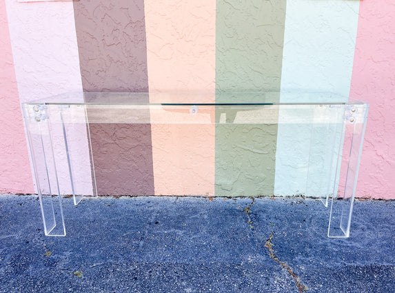 Glam Lucite Console Table