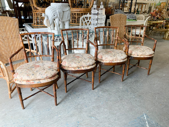 Pair of Faux Bamboo Arm Chairs by Drexel