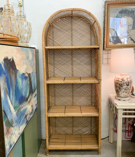 Large Island Style Rattan Etagere