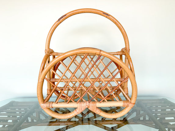 Pretzel Rattan Magazine Rack