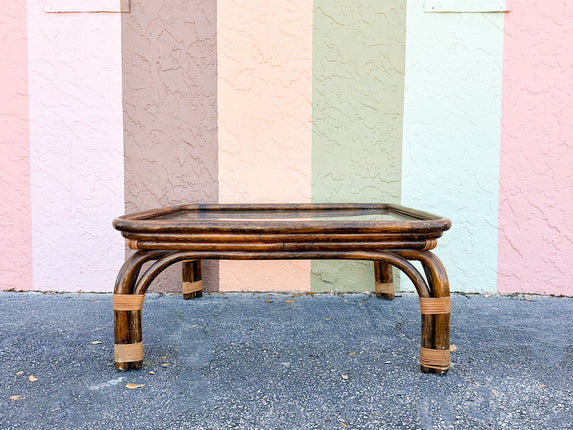 Ming Style Rattan Coffee Table