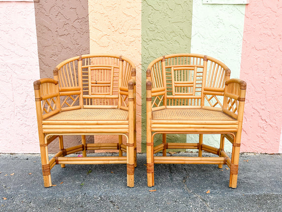 Pair of Brighton Style Rattan Chairs