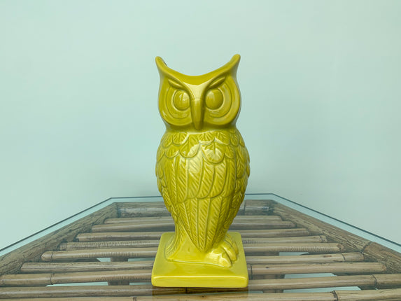 So 70s Chartreuse Owl Vase