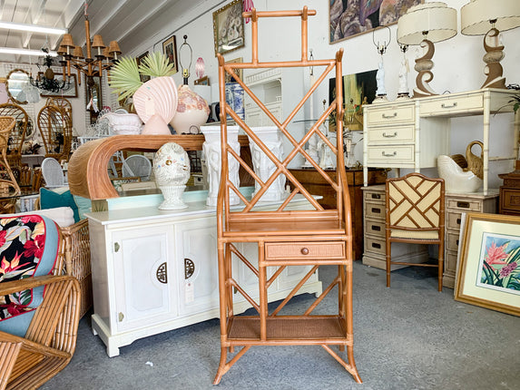 Rattan Chippendale Hall Tree