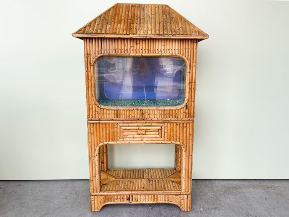 Old Florida Style Bamboo Tiki Fish Tank