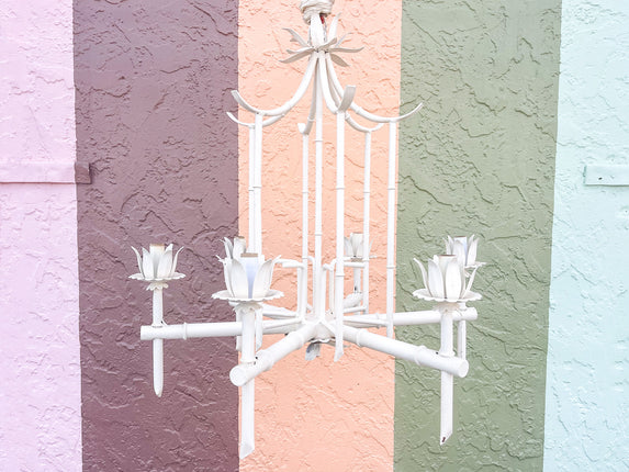 Faux Bamboo Pagoda Chandelier