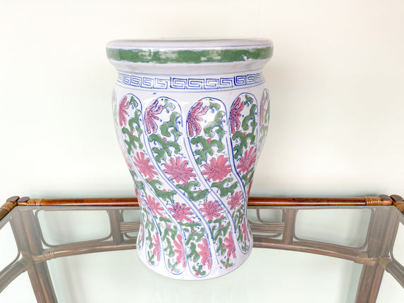 Petite Pink and Green Garden Seat