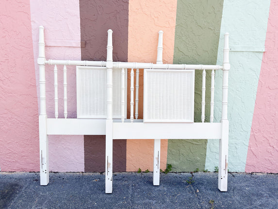 Pair of Palm Beach Chic Faux Bamboo Twin Headboards