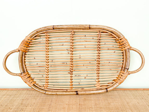 Oval Rattan Tray