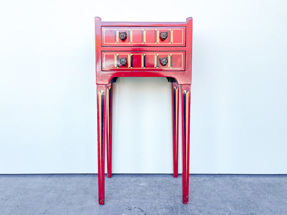 Lynn Chase Red Lacquered Cheetah Side Table
