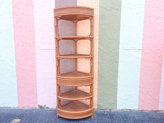 Rattan Corner Etagere