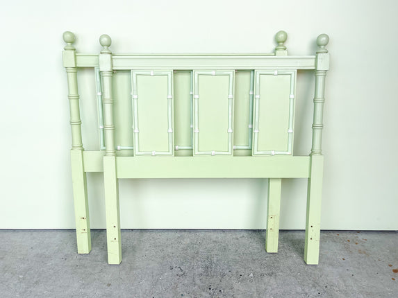 Pair of Seafoam Faux Bamboo Twin Headboards