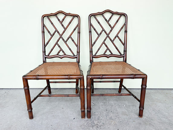 Pair of Faux Bamboo Chippendale Chairs