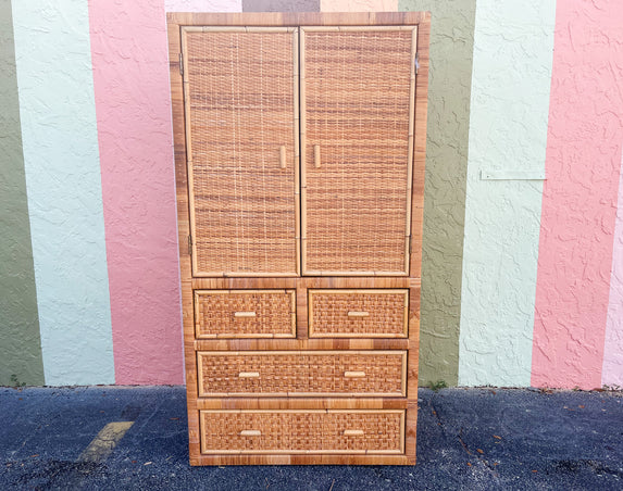 Island Style Rattan Wrapped Cabinet