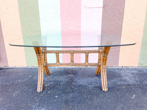 McGuire Style Rattan Dining Table