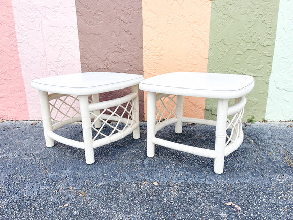 Pair of Petite Ficks Reed Side Tables