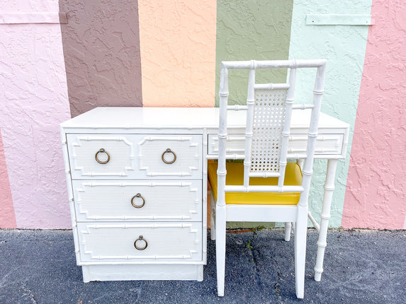 Kips Bay Show House Faux Bamboo Omega Desk and Chair