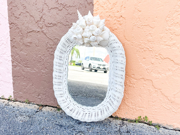 Wicker Chic Shell Mirror