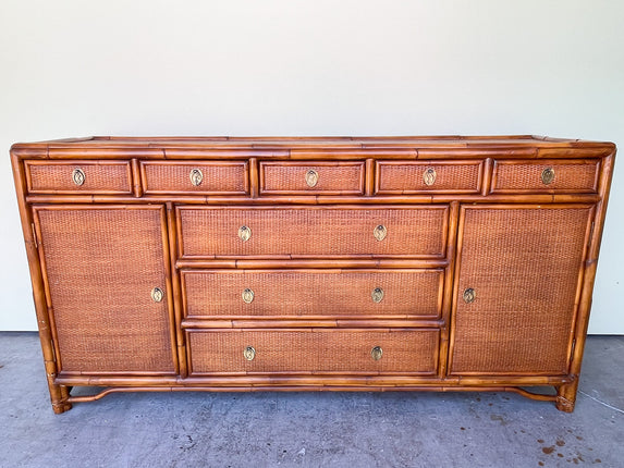 Seagrass and Rattan Dresser by Bloomingdales