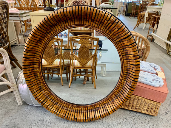 Island Chic Round Rattan Mirror