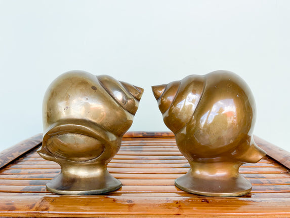 Brass Shell Bookends