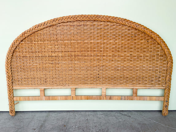 Natural Braided Wicker King Headboard