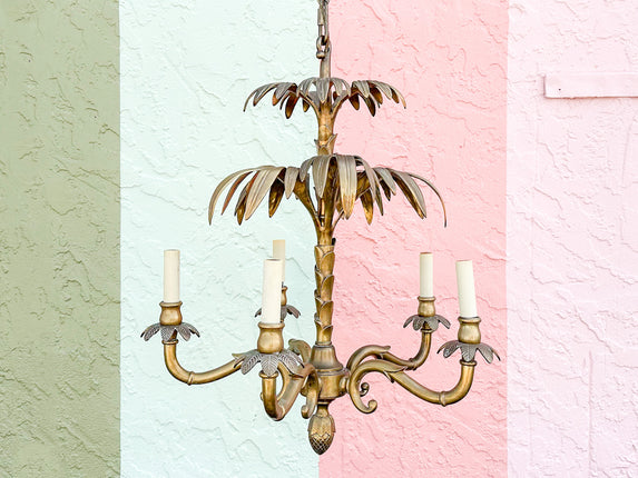 Fab Brass Palm Frond Chandelier