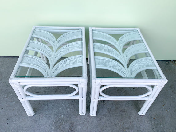 Pair of Island Chic Palm End Tables