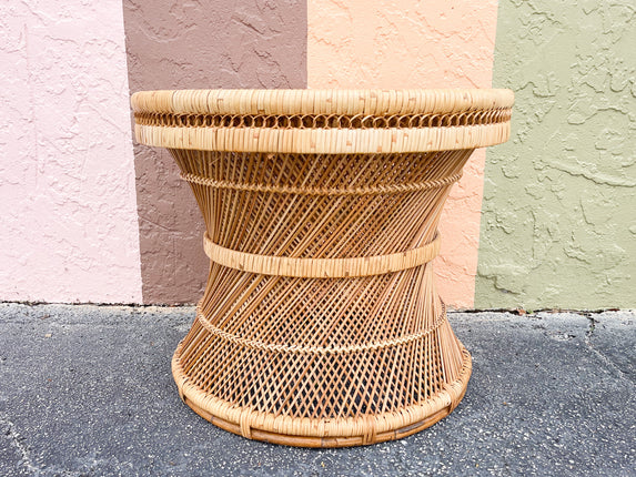 Island Style Buri Rattan Side Table