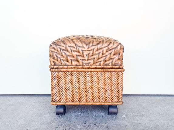 Petite Woven Rattan Foot Stool