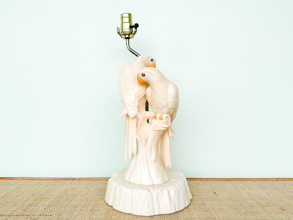Two Lovebirds Ceramic Lamp