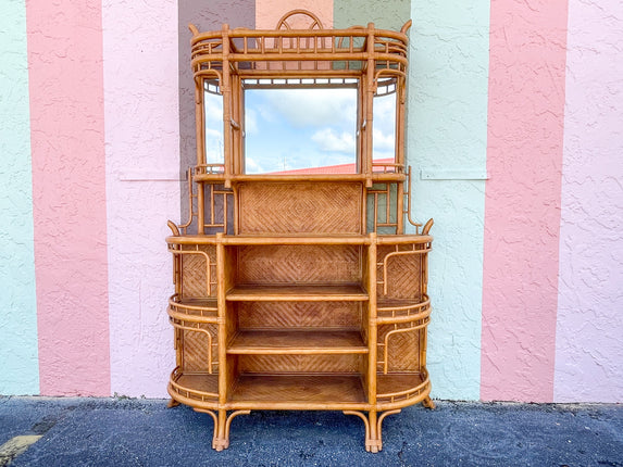 Island Style Mirrored Rattan Bar