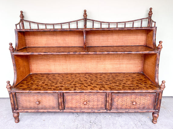 West Indies Style Rattan Etagere