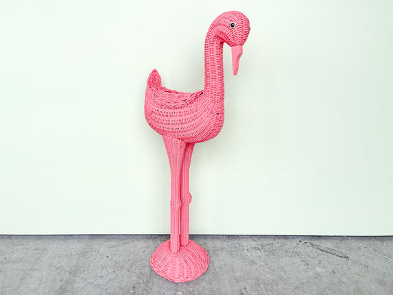 Fab Flamingo Wicker Planter