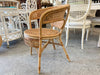 Pair of Rattan and Cane Barrel Chairs