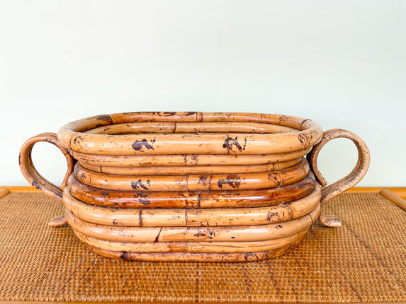 Old Florida Rattan Cachepot