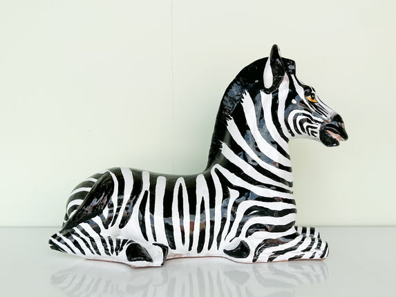 Charming Terracotta Zebra Statue