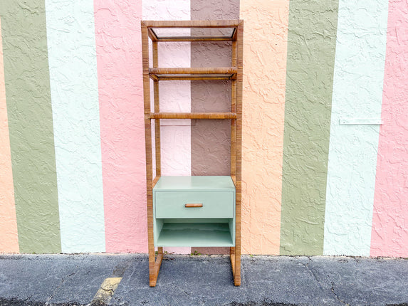 Parsons Style Rattan Wrapped Etagere