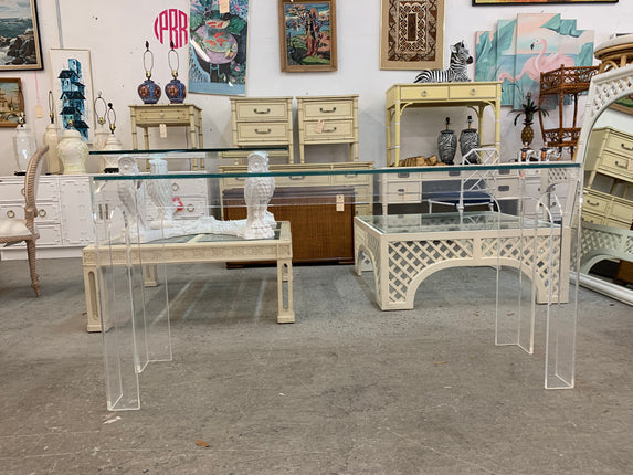 Modern Glam Lucite Console Table